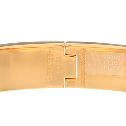 Hermes Enamel Narrow Clic Clac H Bracelet GM White 4 of 5