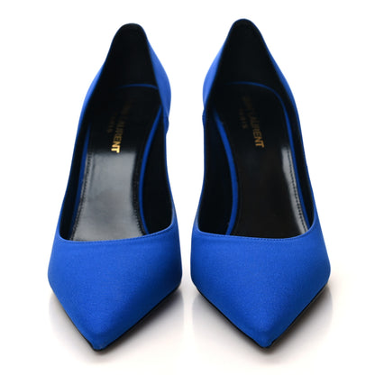 Saint Laurent Crepe Satin Zoe 105 Pump 38.5 Picasso Blue 2 of 9