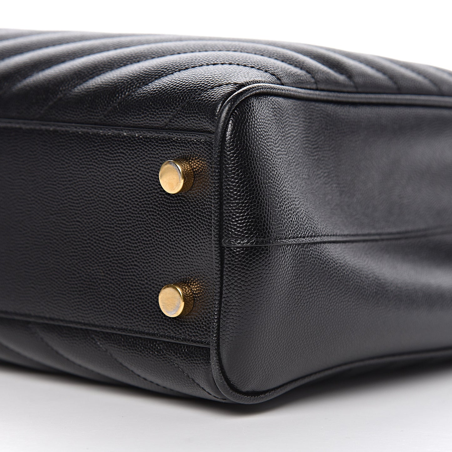 Grain De Poudre Matelasse Chevron Monogram Shopping Bag Black