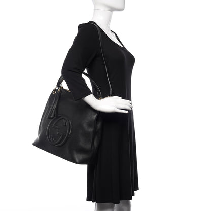 Gucci Pebbled Calfskin Large Soho Hobo Black 2 of 10