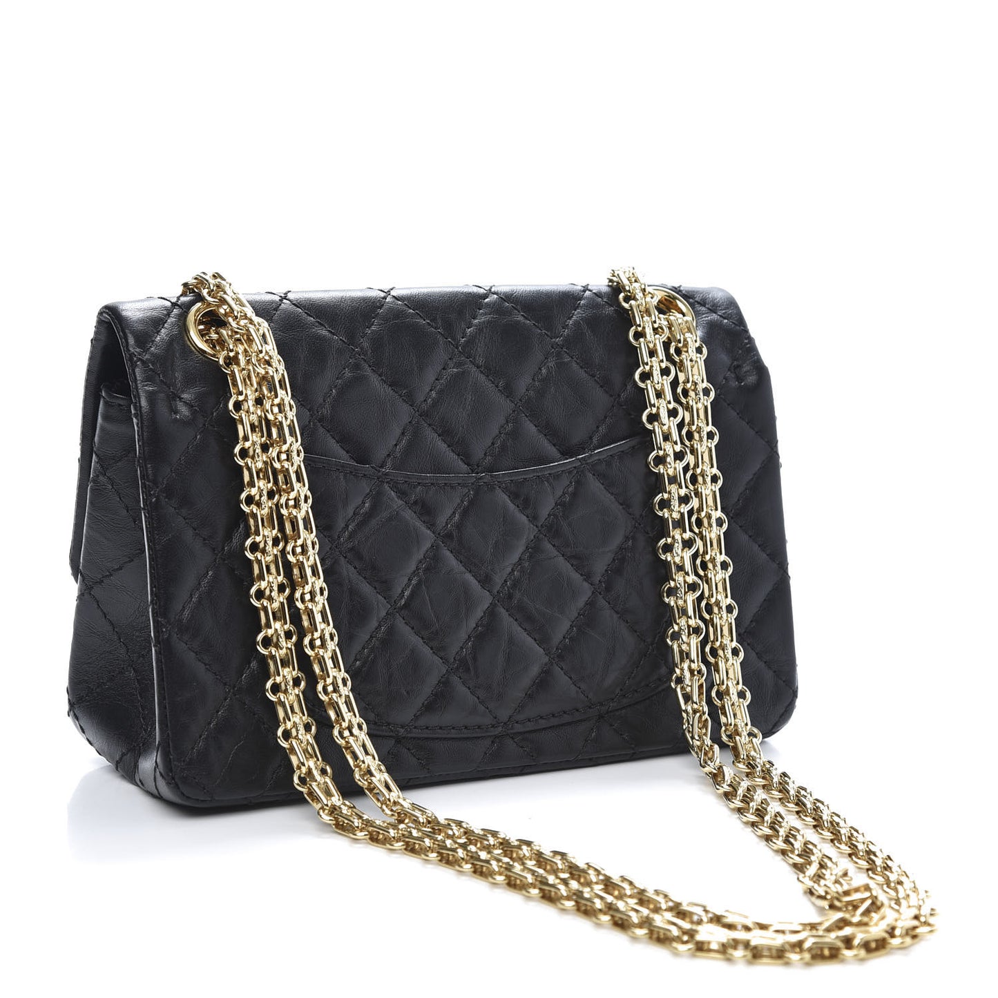 Aged Calfskin Quilted 2.55 Reissue Mini Flap Black
