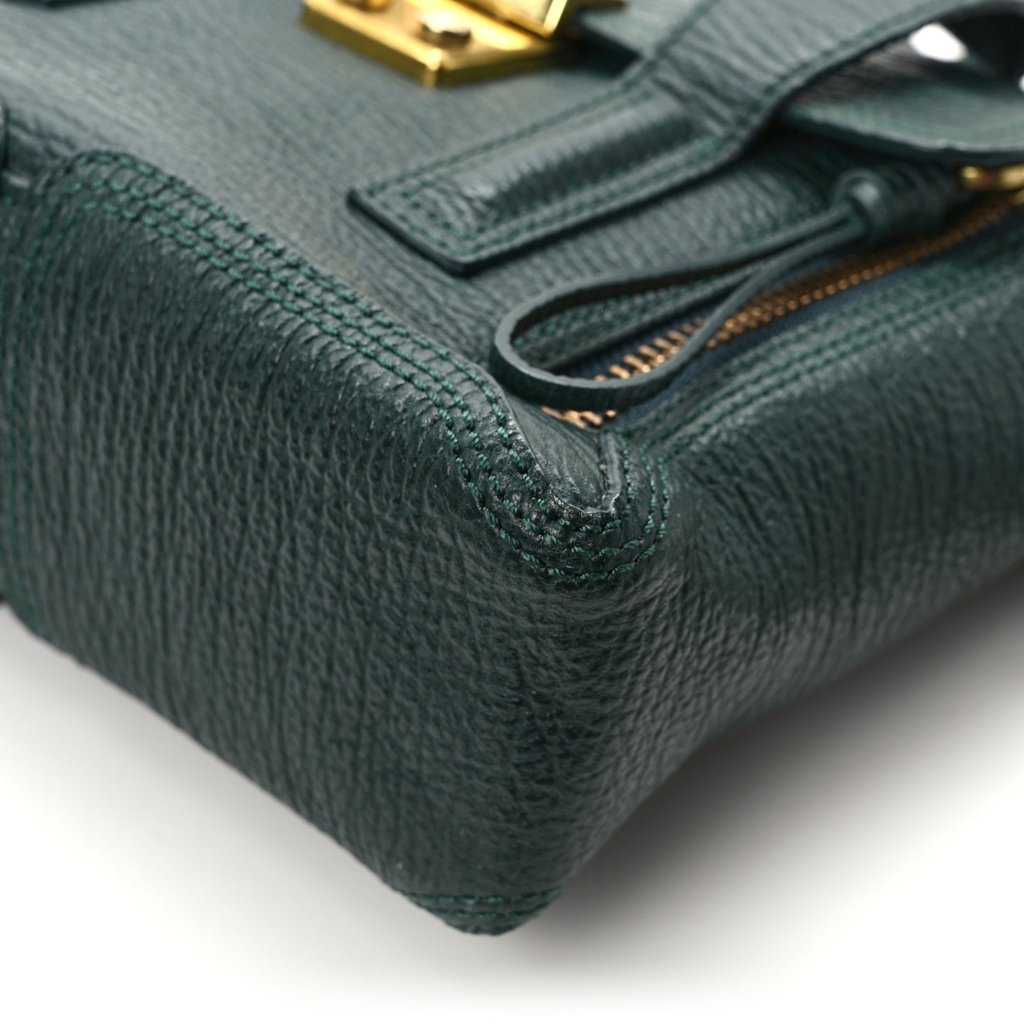 Textured Calfskin Mini Pashli Satchel Military Green