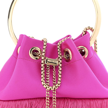 Jimmy Choo Satin Fringe Bon Bon Bag Fuchsia 7 of 12