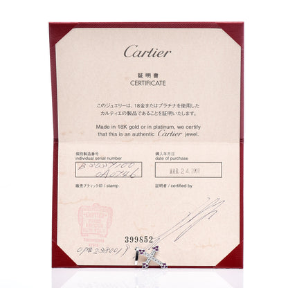 Cartier 18K White Gold Diamond Pink Sapphire Cross Charm 5 of 5