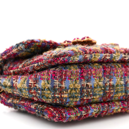 Chanel Wool Tweed Quilted Small Flap Khaki Red Pink Blue Green 9 of 10