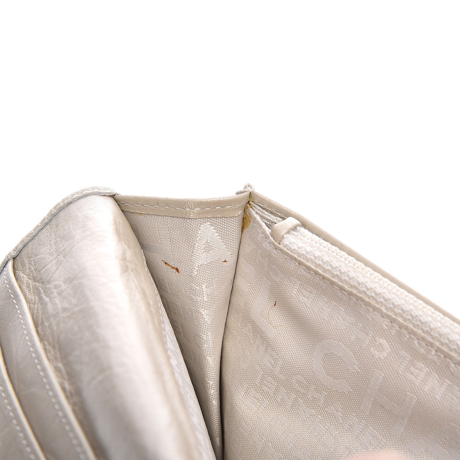 Chanel Aged Calfskin Quilted Cambon Quilted Yen Wallet Pearl 9 of 9