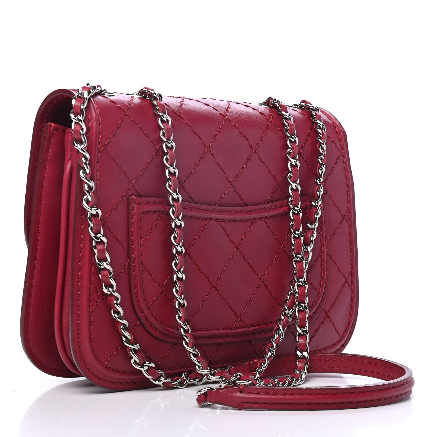 Chanel Calfskin Stitch Small Flap Red 2 of 4