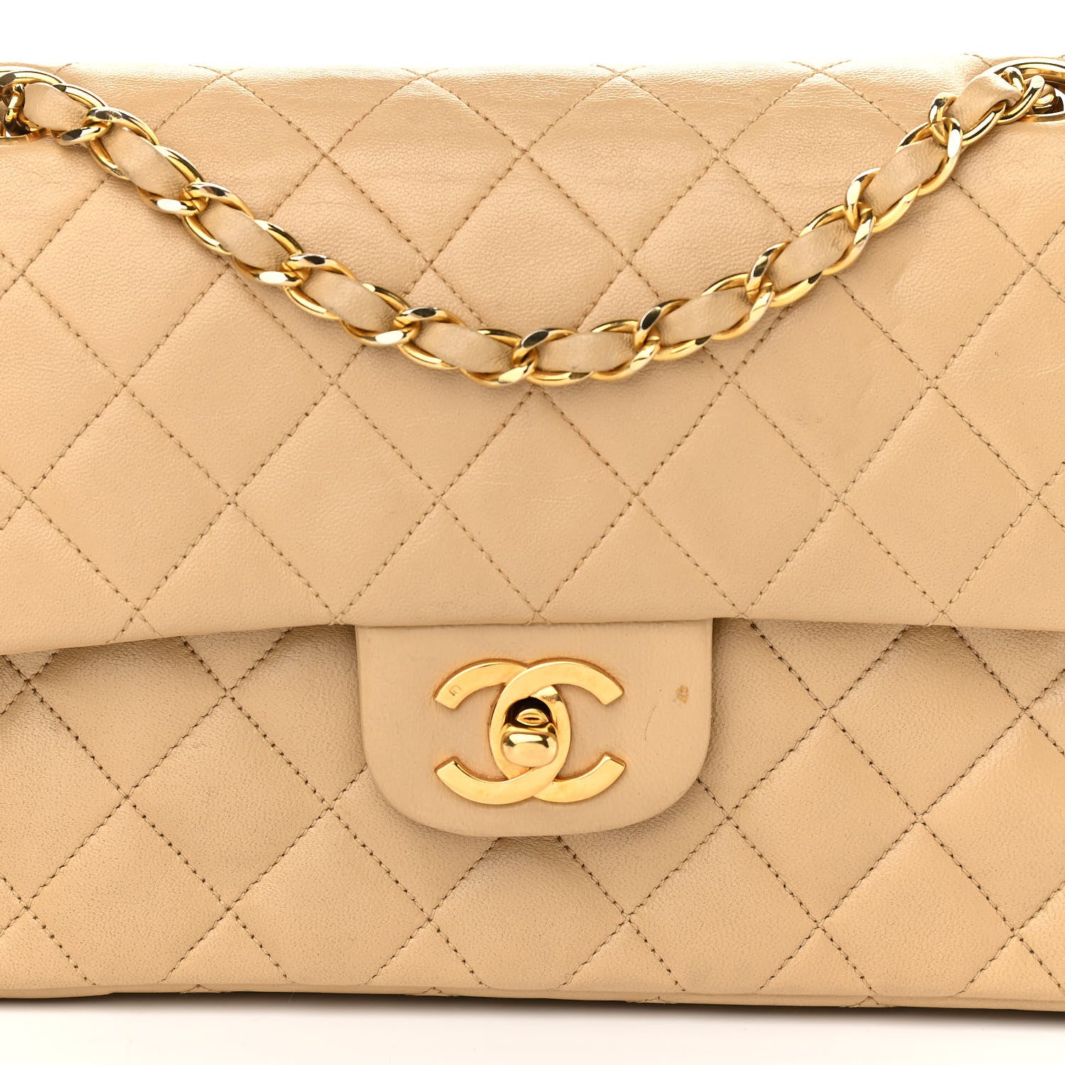 Chanel Lambskin Quilted Small Double Flap Beige 8 of 17