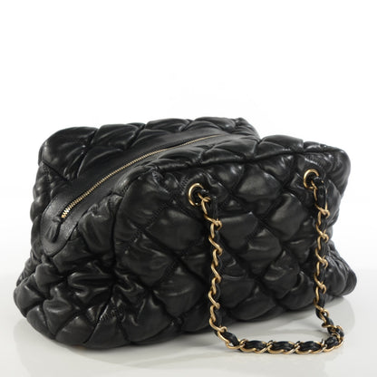 Chanel Lambskin Bubble Quilt Bowler Black 2 of 7