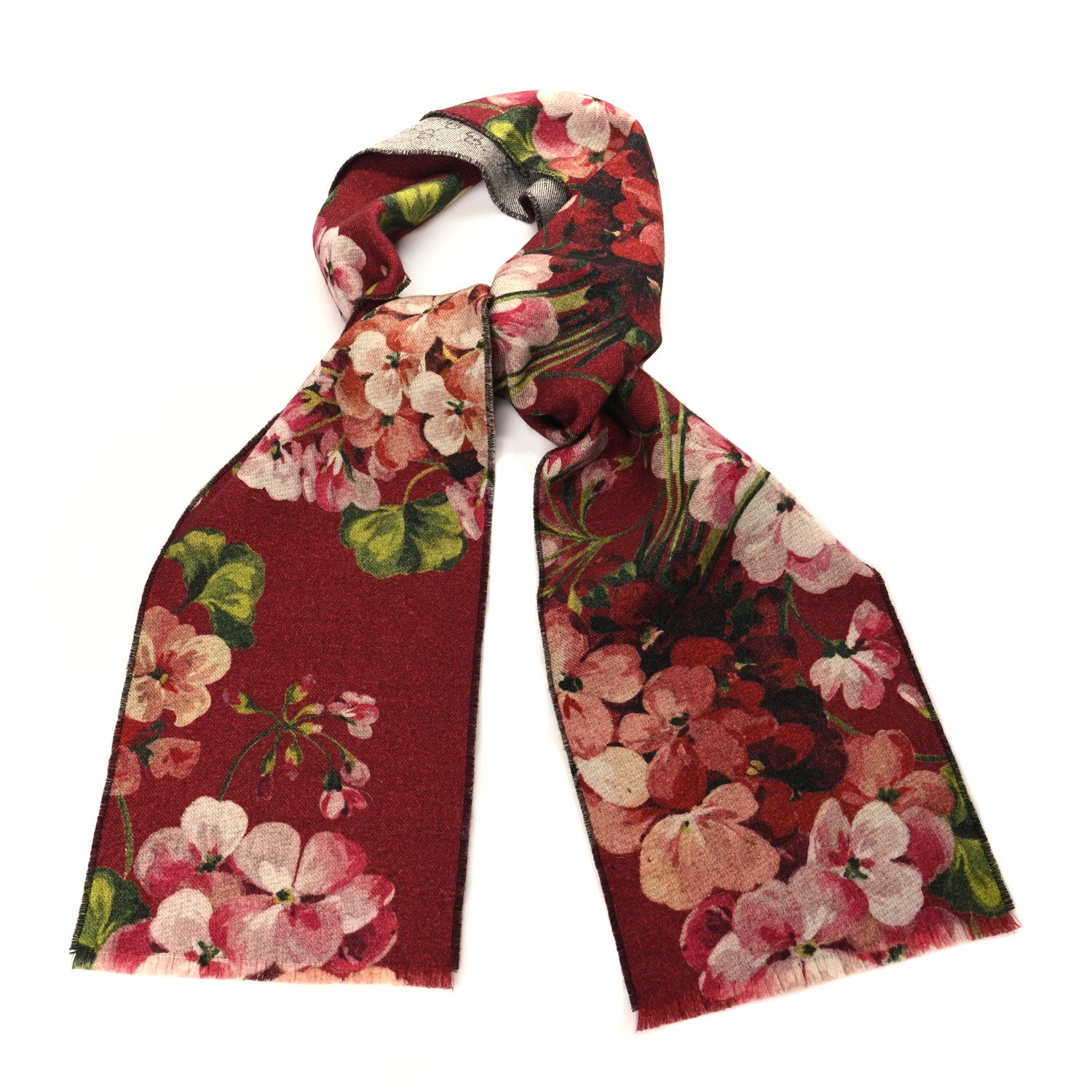 Gucci Wool GG Monogram Miniorophin Scarf Lacquer Pink 1 of 3