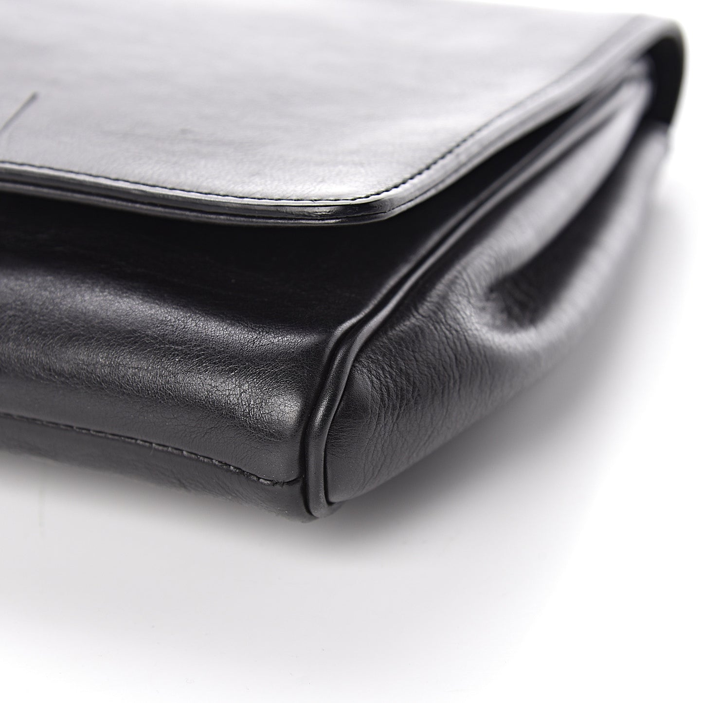 Calfskin Ribot Horse-Heads Clutch Black