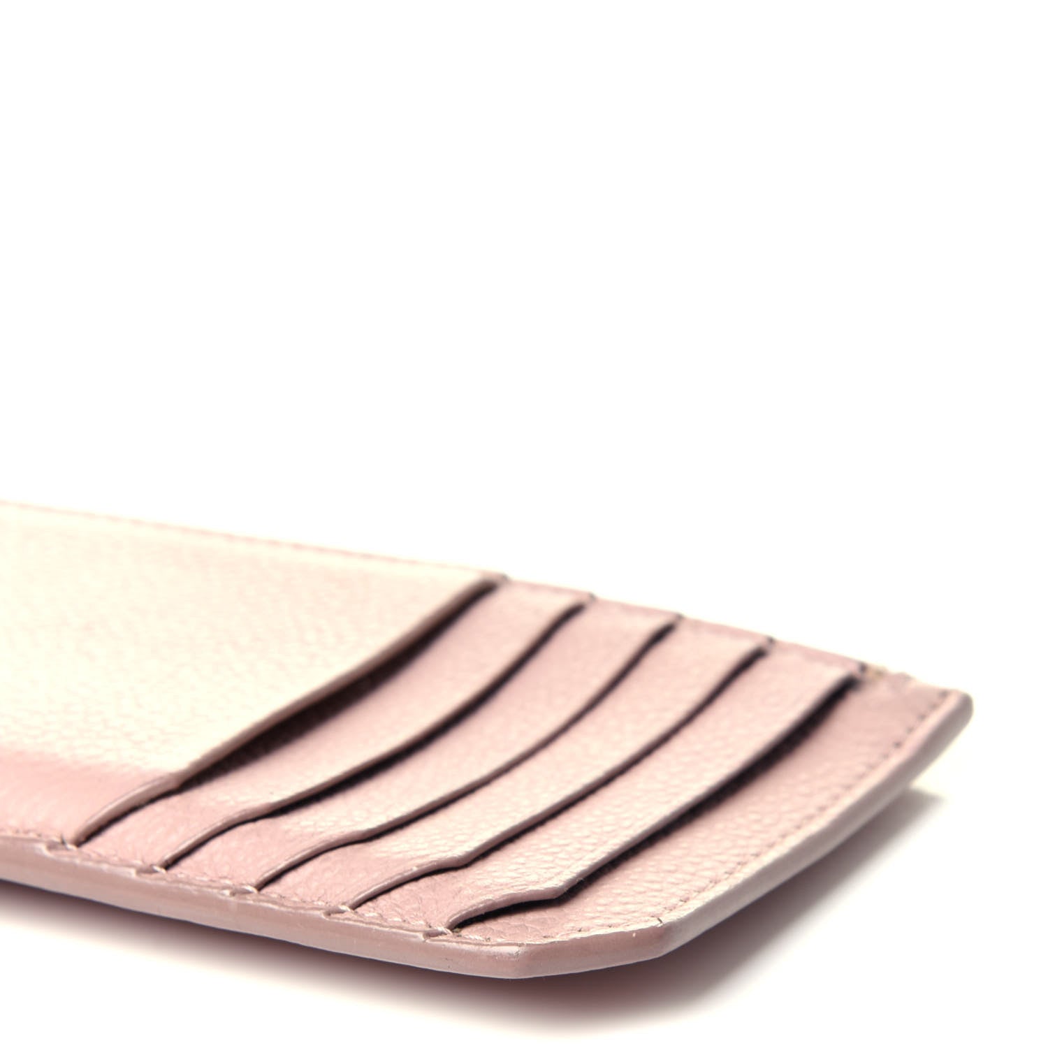 Saint Laurent Grained Calfskin 5 Fragments Zip Pouch Card Holder Rose Antic 7 of 11
