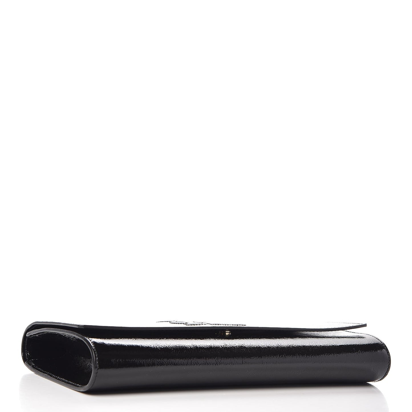 Textured Patent Monogram Large Belle De Jour Clutch Black