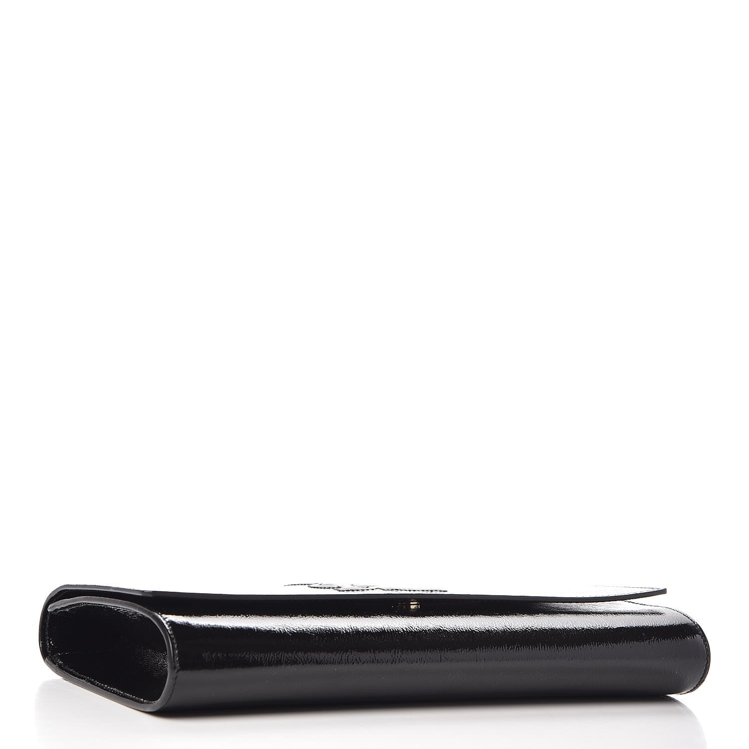 Saint Laurent Textured Patent Monogram Large Belle De Jour Clutch Black 4 of 6