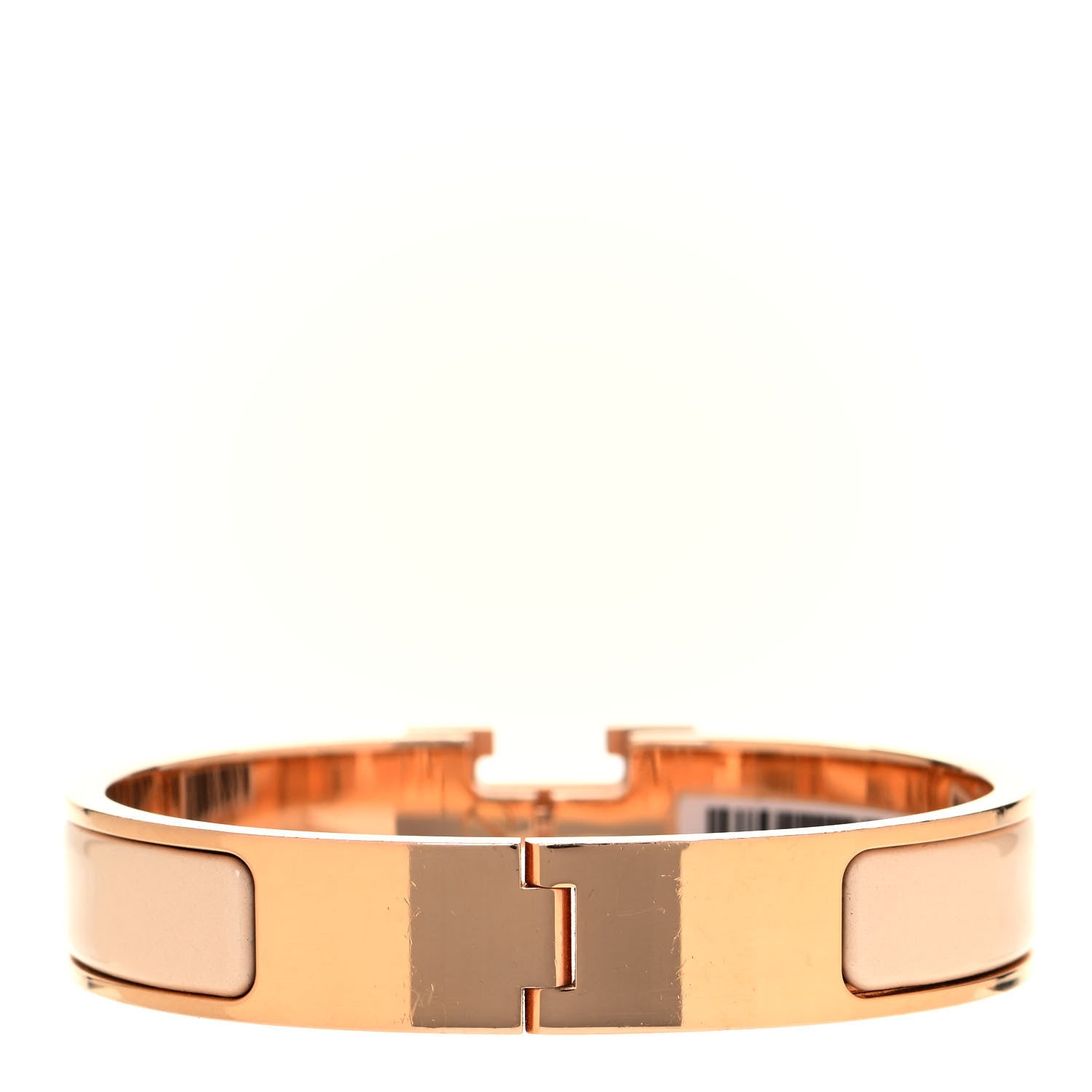 Hermes Enamel Narrow Clic Clac H Bracelet PM Beige Nacre 3 of 4