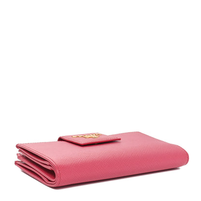 Prada Saffiano Metal Medium Wallet Peonia 4 of 10