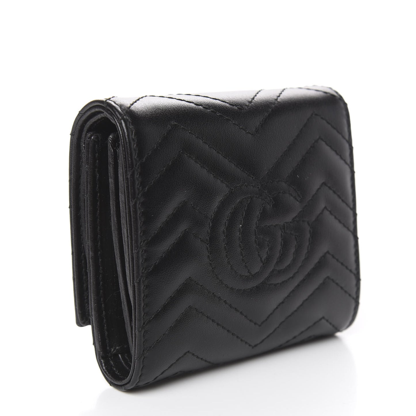 Calfskin Matelasse GG Marmont Medium Wallet Black