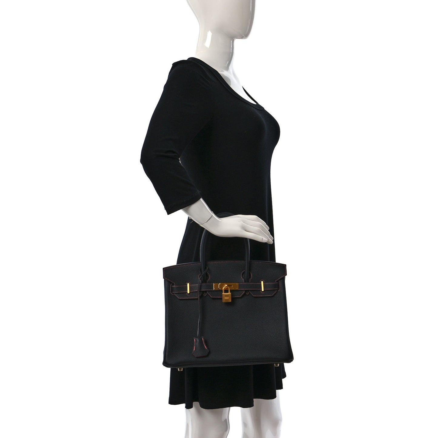 Togo Horseshoe Birkin 30 Plomb Rose Lipstick