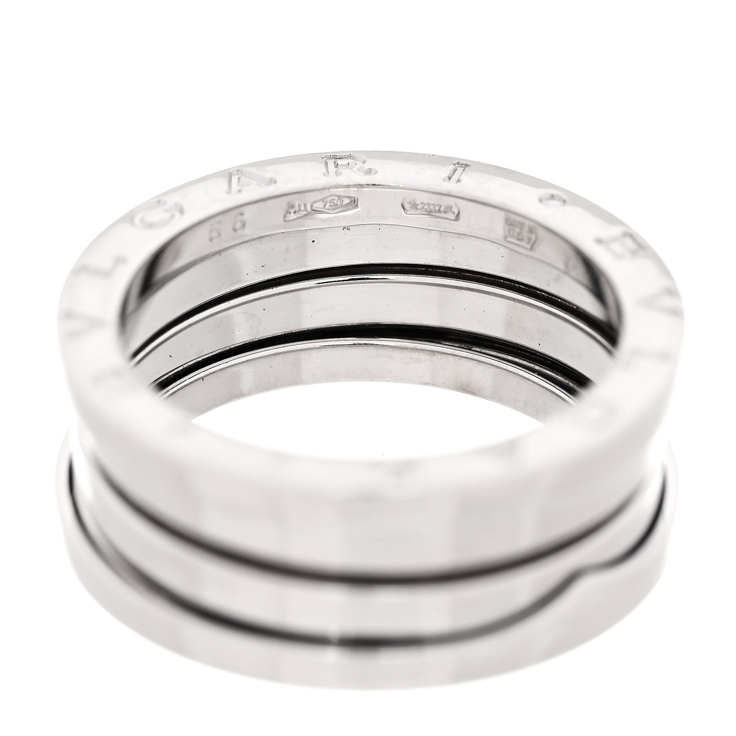 Bulgari 18K White Gold B.Zero1 Three-Band Ring 56 7.5 4 of 5