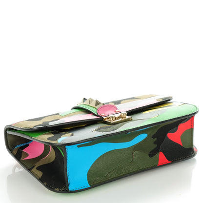 Valentino Garavani Nappa Canvas Camouflage Medium Glam Lock Rockstud Flap Multicolor 4 of 7