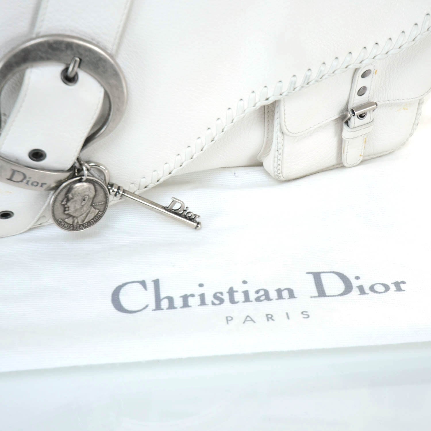 Christian Dior Leather Whipstitch Gaucho White 6 of 10