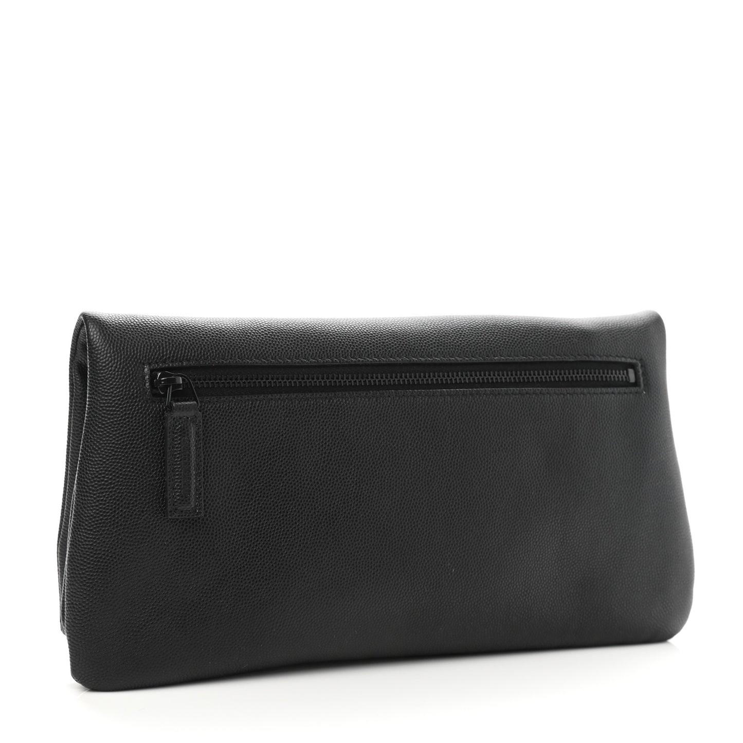 Grain De Poudre West Hollywood Monogram Fold Over Clutch Black