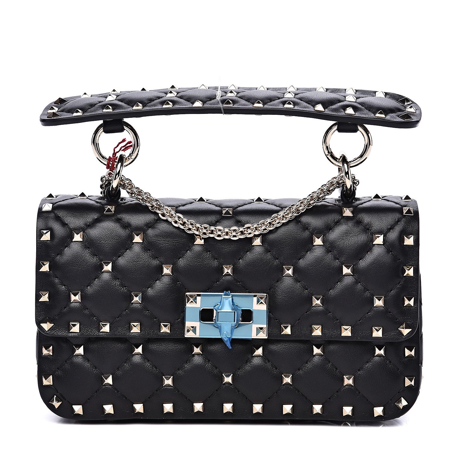 Valentino Garavani Lambskin Small Rockstud Spike Shoulder Bag Black 1 of 7