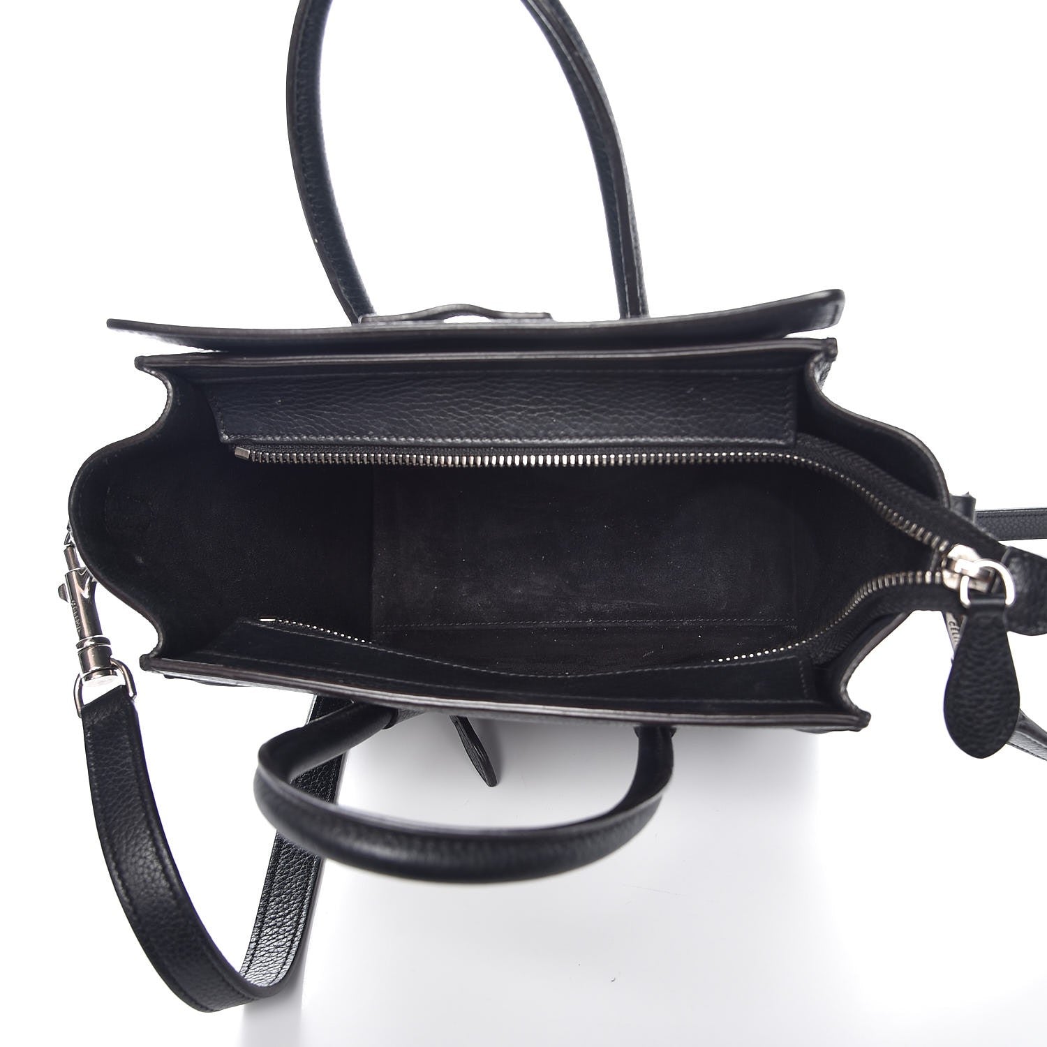 Celine Drummed Calfskin Nano Luggage Black 5 of 16