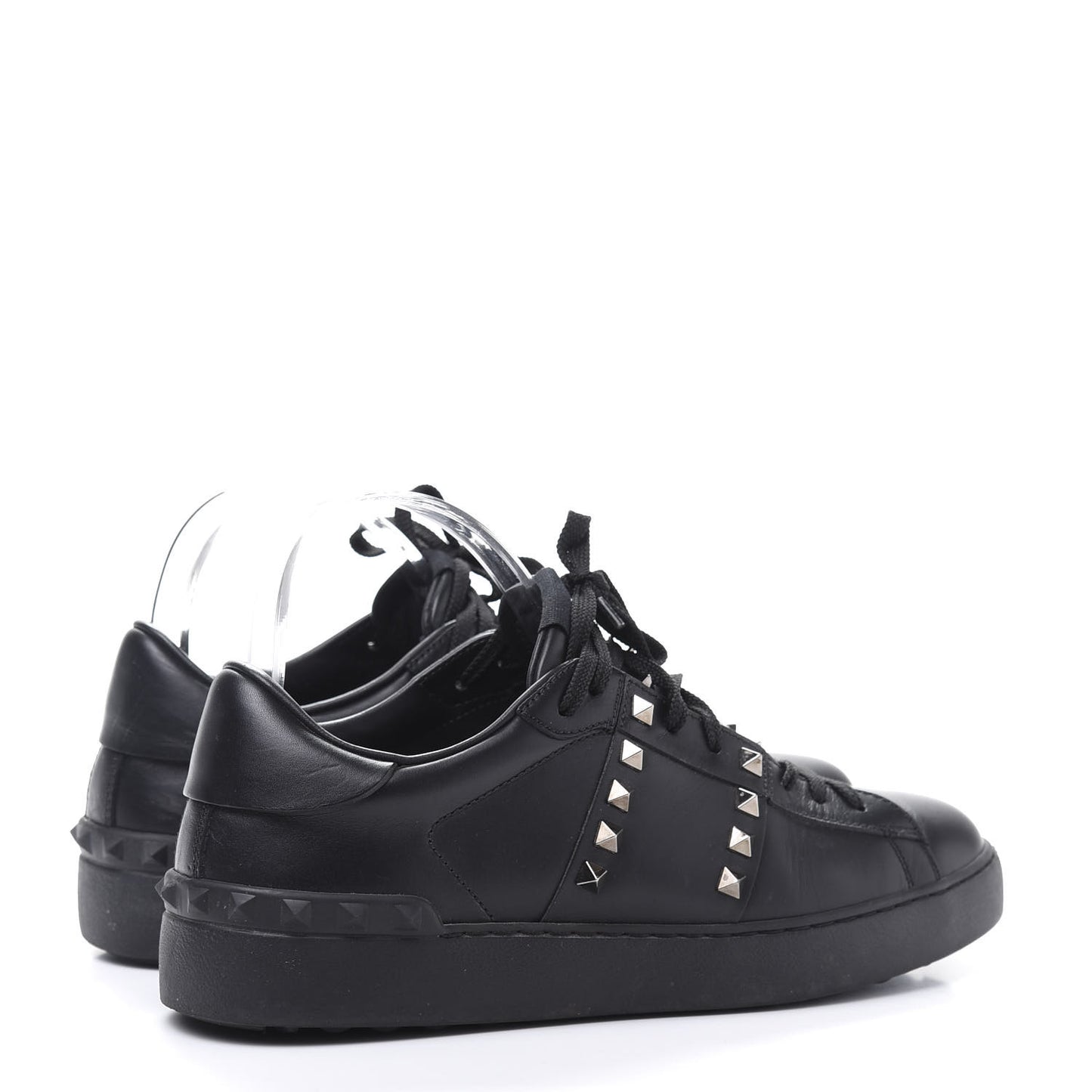 Calfskin Womens Rockstud Untitled Open Sneakers 40 Black