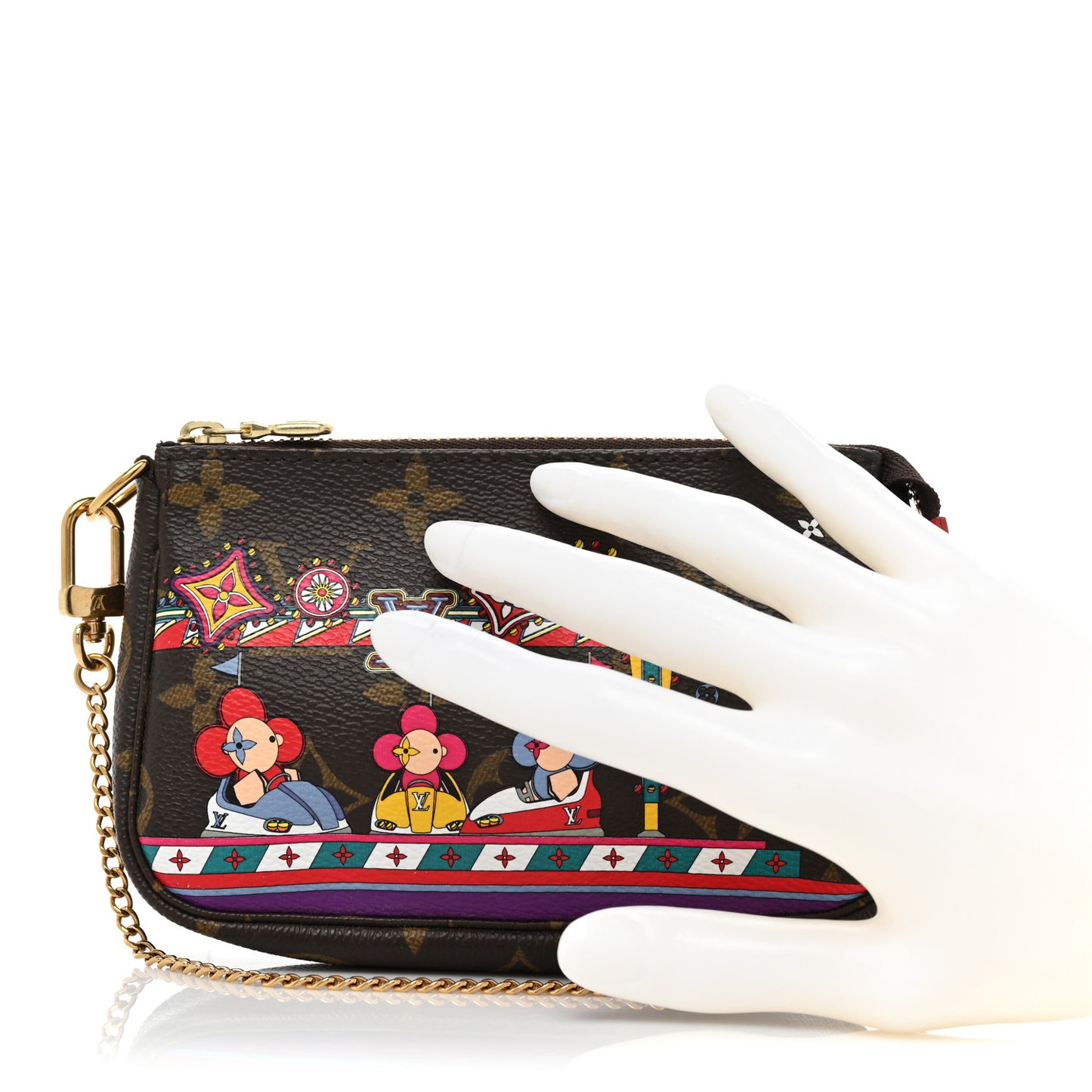Monogram 2020 Christmas Animation Bumper Cars Mini Pochette Accessories Coquelicot