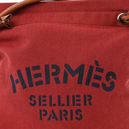 Hermes Canvas Swift Aline Grooming Bag Rouge H Gold 8 of 10