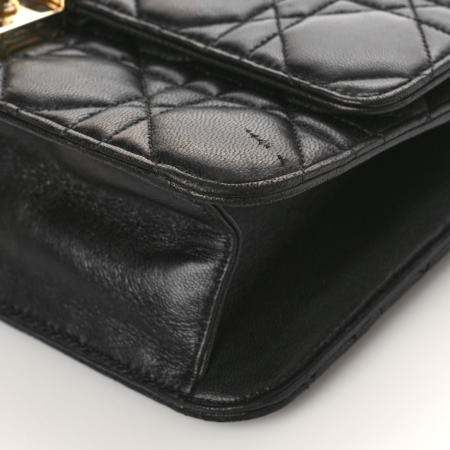 Lambskin Cannage Miss Dior Promenade Pouch Black