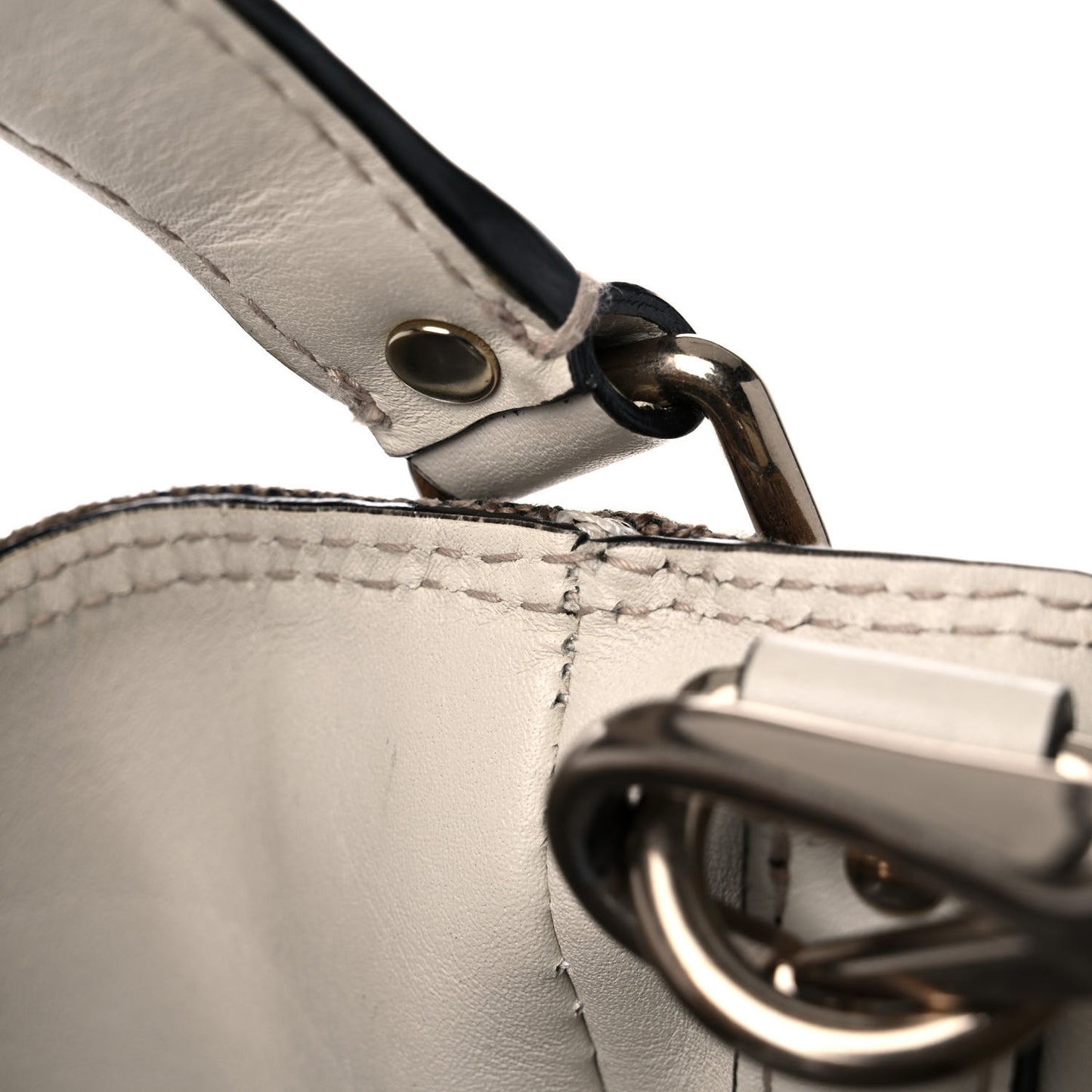 Canvas Mega Check Medium Susanna Hobo White