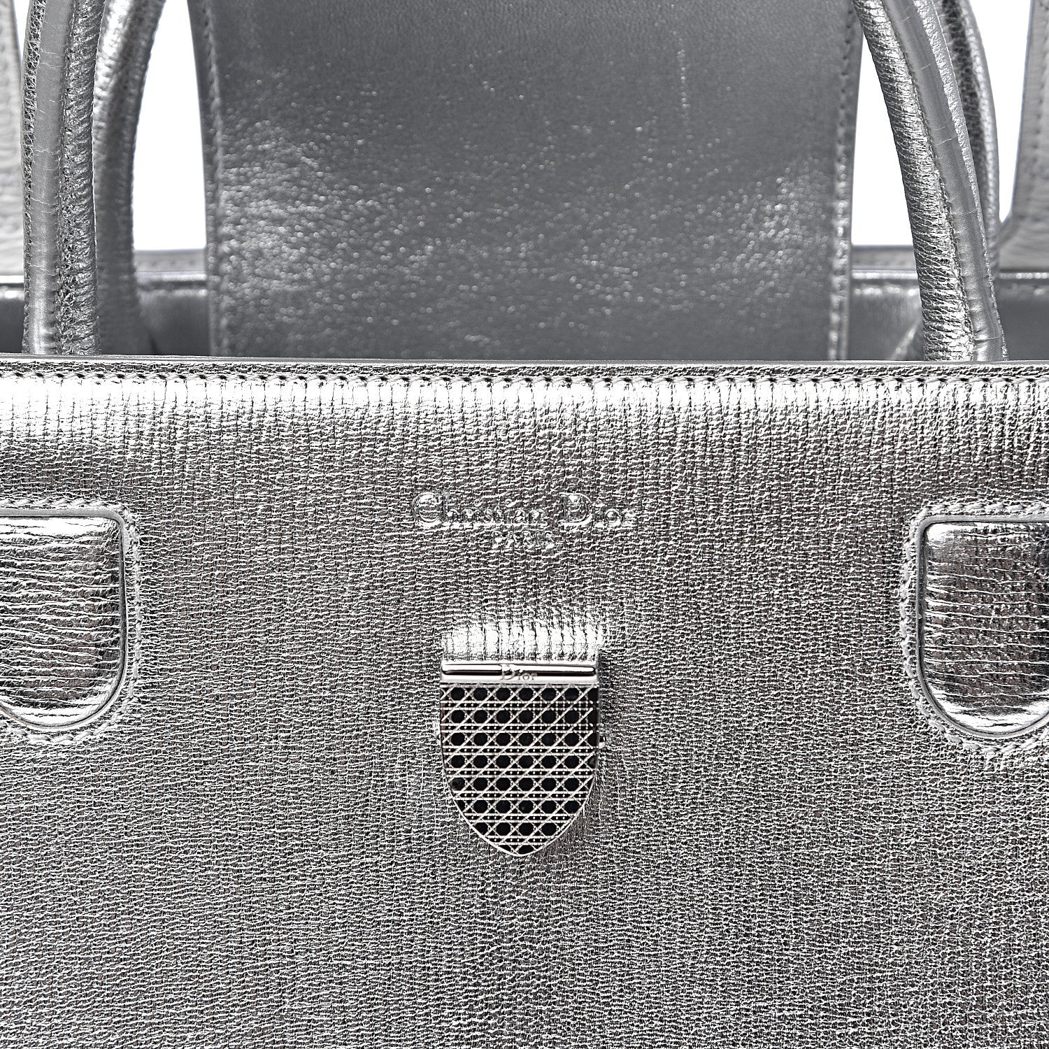 Christian Dior Metallic Grained Calfskin Medium Diorever Flap Silver 6 of 12