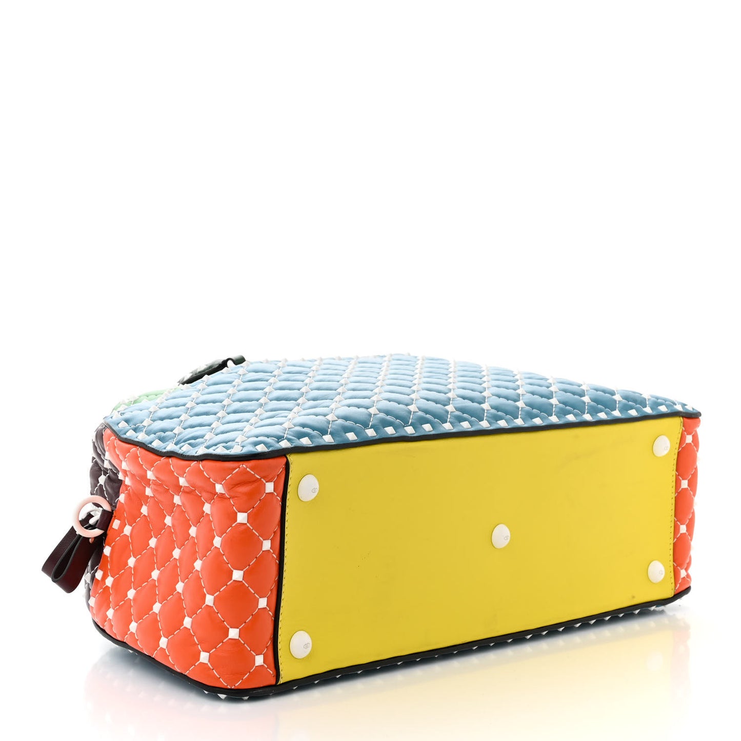 Lambskin Free Rockstud Spike Bowling Bag Multicolor