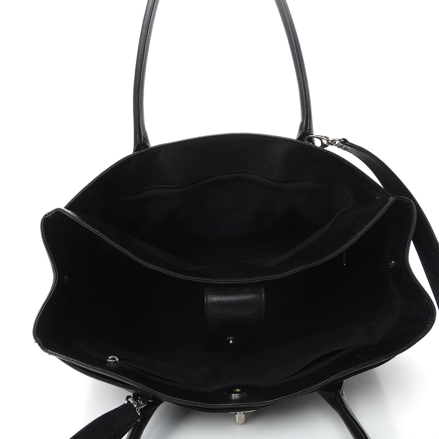 Calfskin Cerf Executive Shopper Tote Black