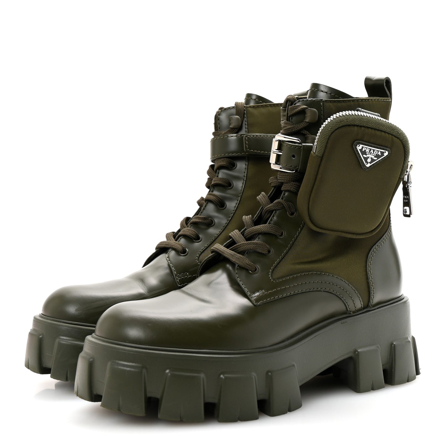 Spazzolato Rois Re-Nylon Metal Triangle Logo Monolith Pouch Pocket 55mm Boots 37.5 Militare