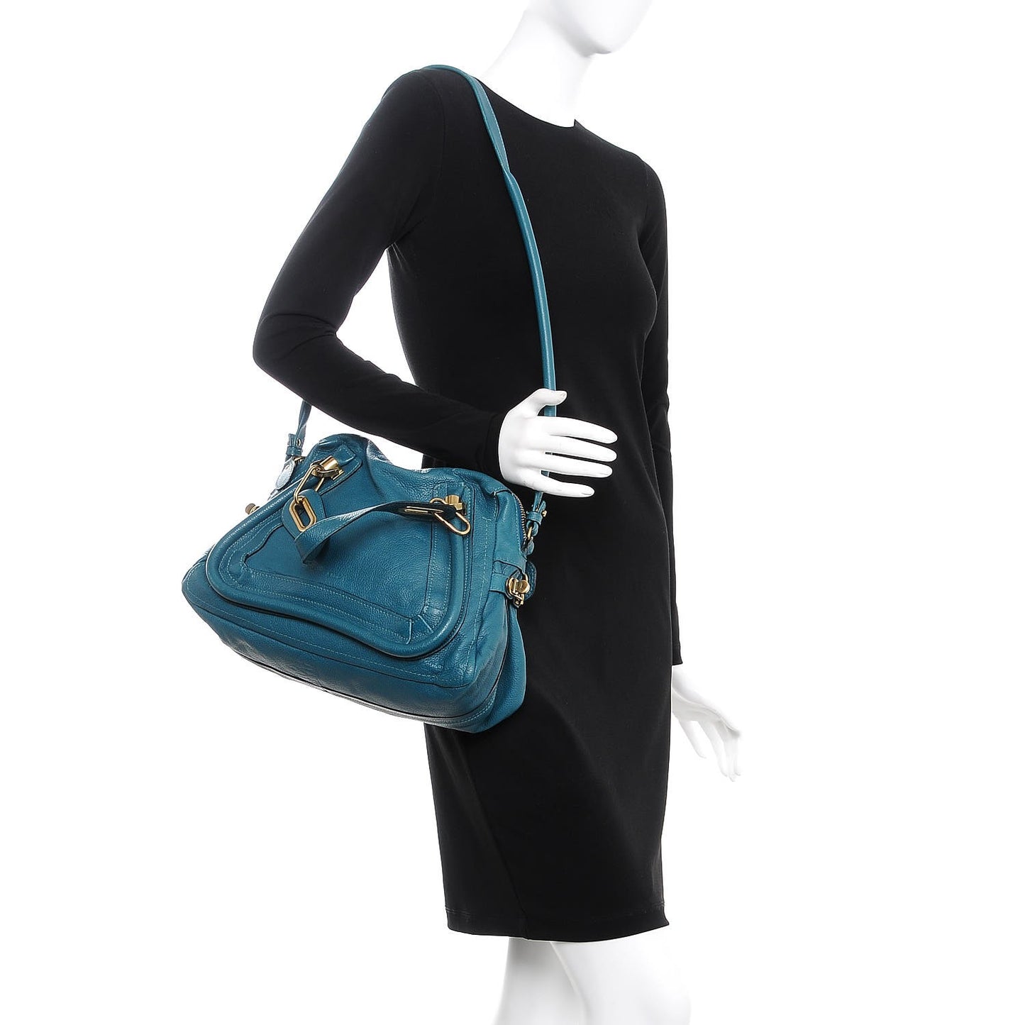 Calfskin Medium Paraty Peacock Blue