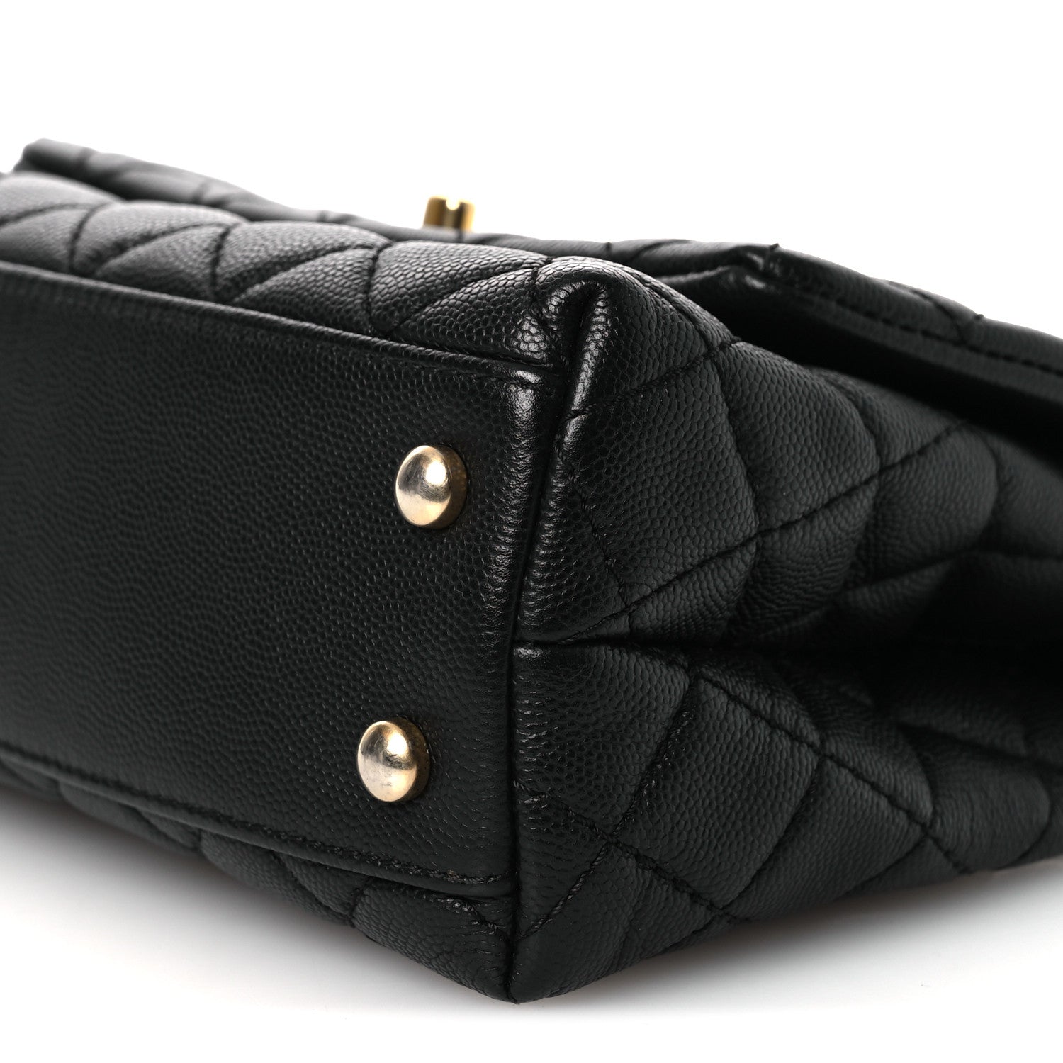Chanel Caviar Lizard Embossed Quilted Mini Coco Handle Flap Black 10 of 14