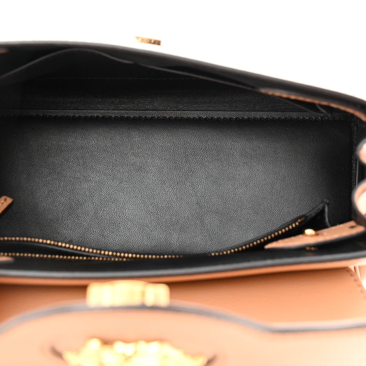 Versace Calfskin Medium La Medusa Top Handle Handbag Brown 5 of 12
