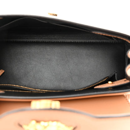 Versace Calfskin Medium La Medusa Top Handle Handbag Brown 5 of 12