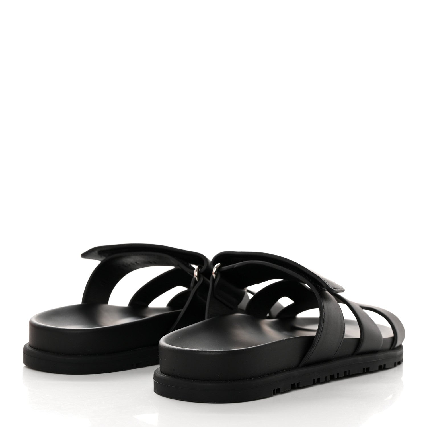 Hermes Calfskin Womens Chypre Sandals 37 Black 4 of 9