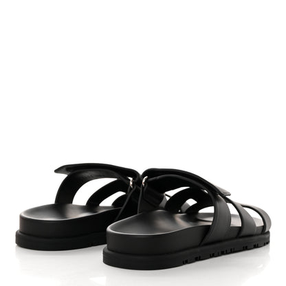 Hermes Calfskin Womens Chypre Sandals 37 Black 4 of 9