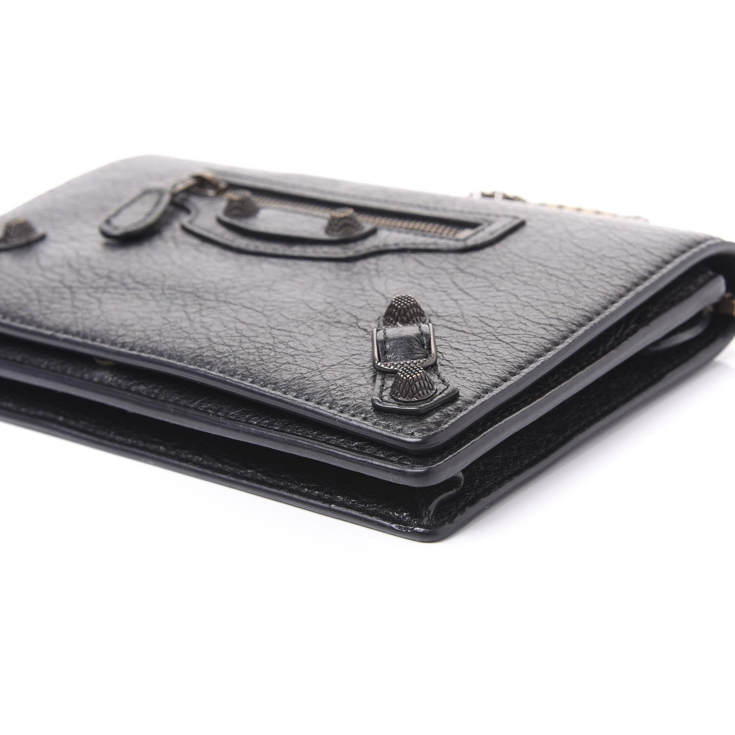 Balenciaga Agneau Giant 12 Brass Wallet On Chain Black 8 of 9