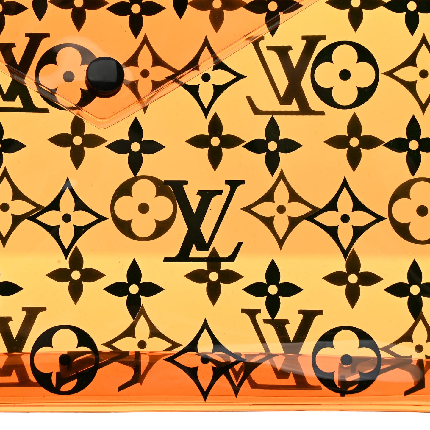 PVC Monogram Printed Envelope Pouch Orange