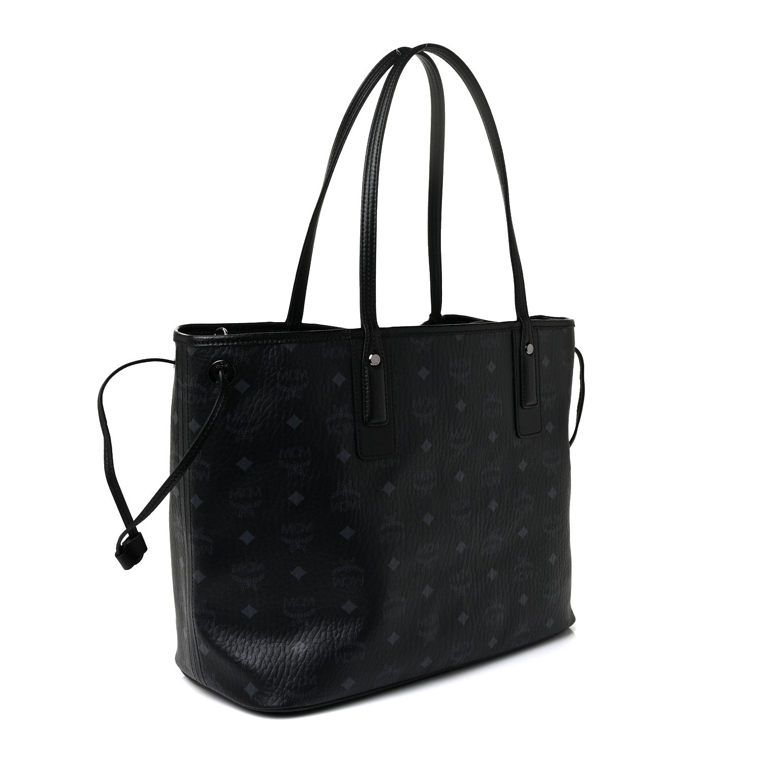 MCM Visetos Medium Liz Reversible Shopper Tote Black 3 of 7