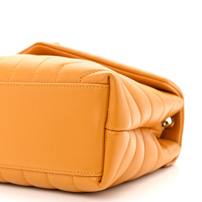 Saint Laurent Calfskin Y Quilted Monogram Small Loulou Chain Satchel Cheddar Cheddar 10 of 10
