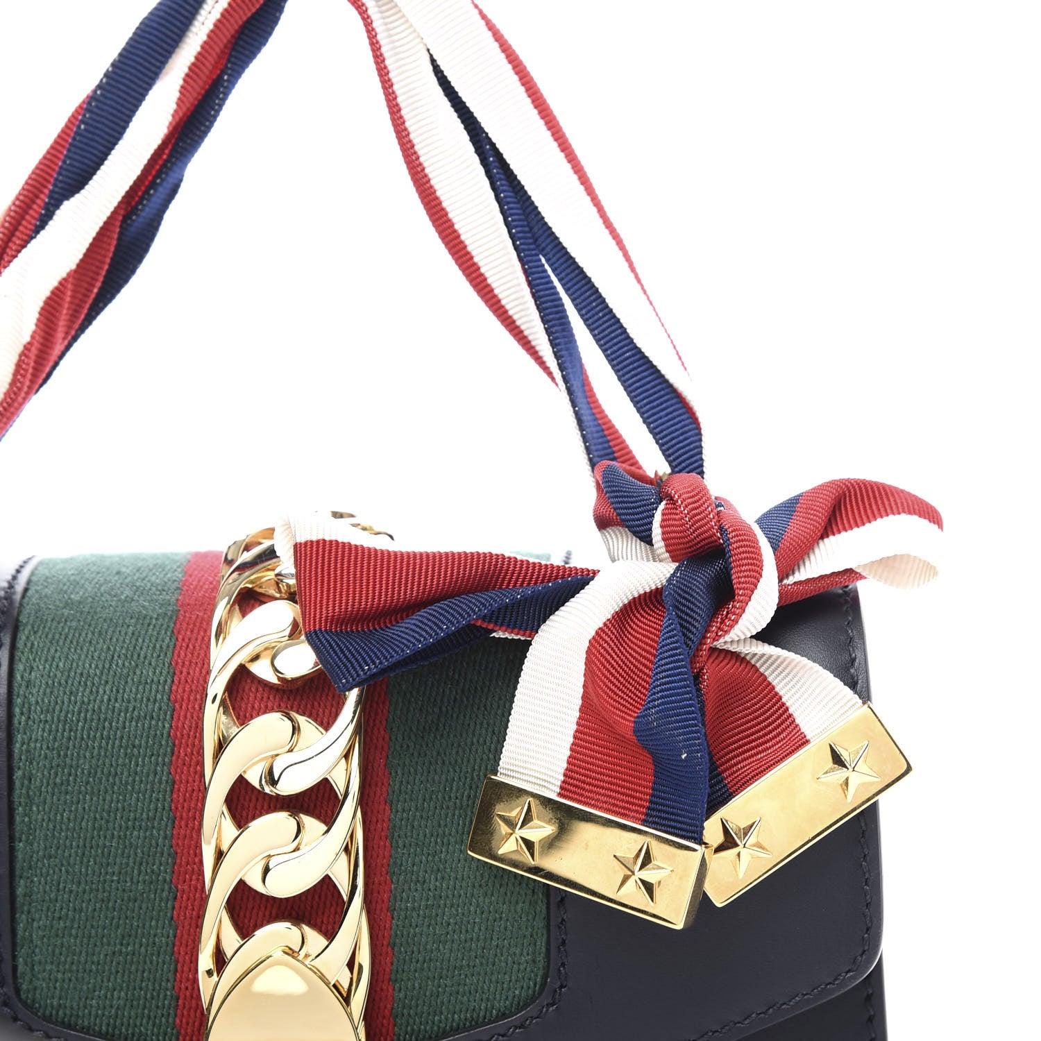 Gucci Calfskin Mini Sylvie Chain Shoulder Bag Navy 12 of 12