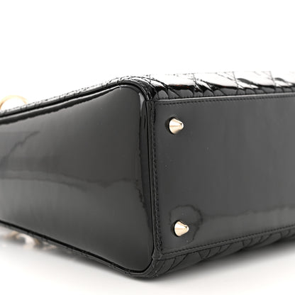 Christian Dior Patent Cannage Medium Lady Dior Black 9 of 12
