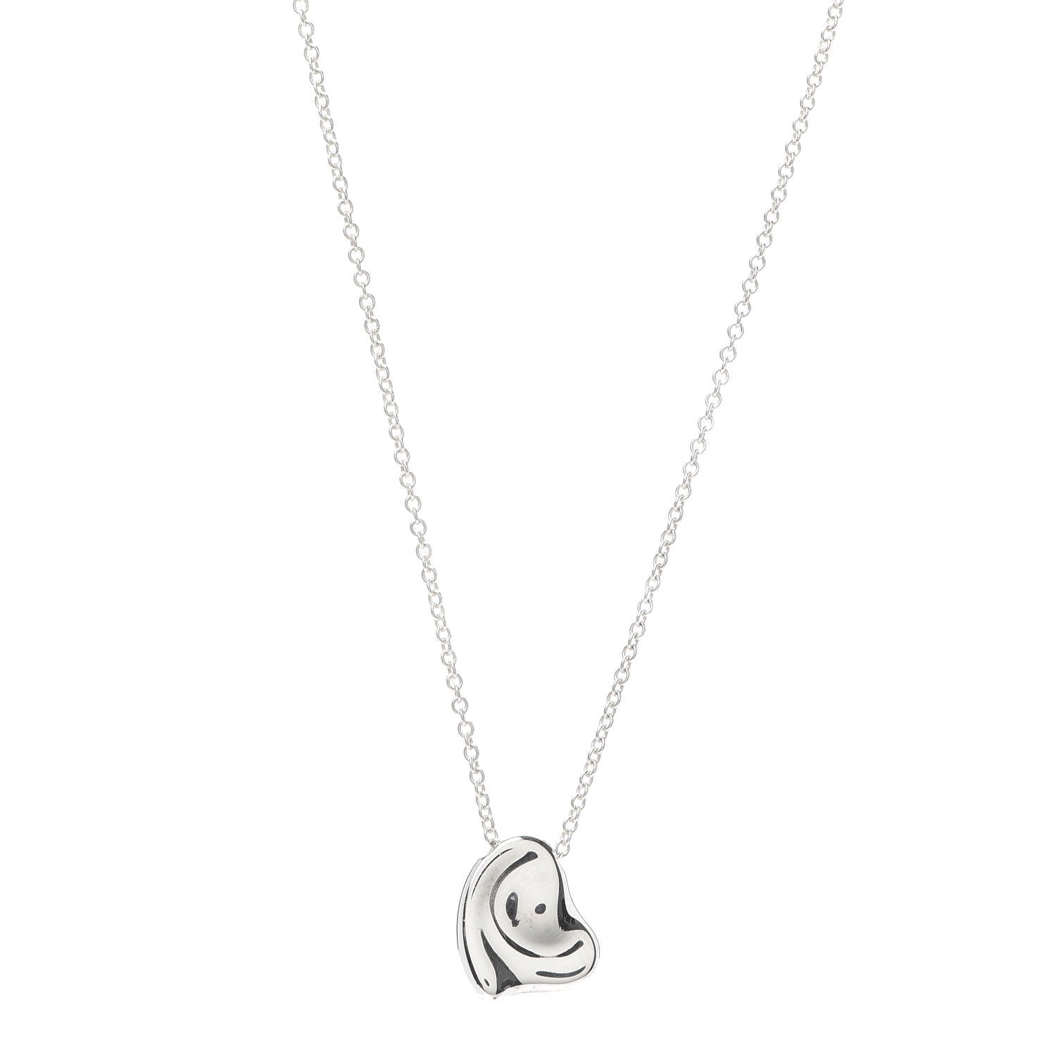 Tiffany Sterling Silver 9mm Elsa Perretti Full Heart Pendant Necklace 1 of 5